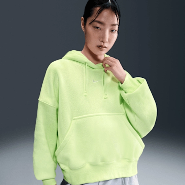 Nike Sportswear Phoenix Fleece Women's Over-Oversized Pullover Hoodie - Light Liquid Lime/Sail - Size XS