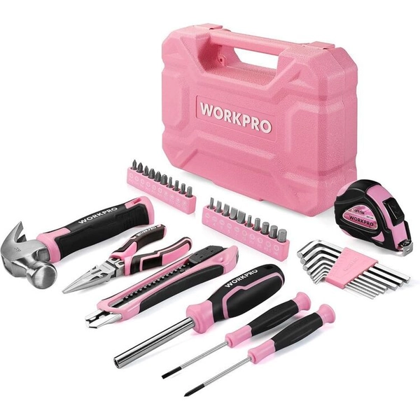 Work Pro Mini 35 Piece Household Tool Set Pink