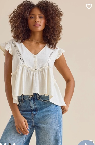 Zaya Boho Henley Top
