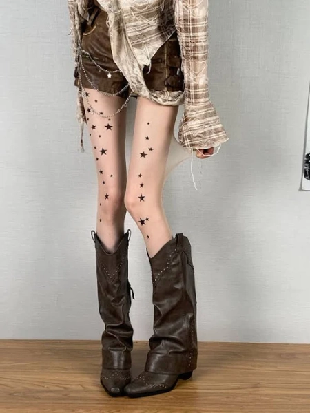 Nude Star Tattoo Tights