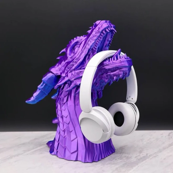 Dragon Headphones Stand, Dragon Bust, Tall Headphone Holder, Perfect Gamer Gift, Fantasy Gift