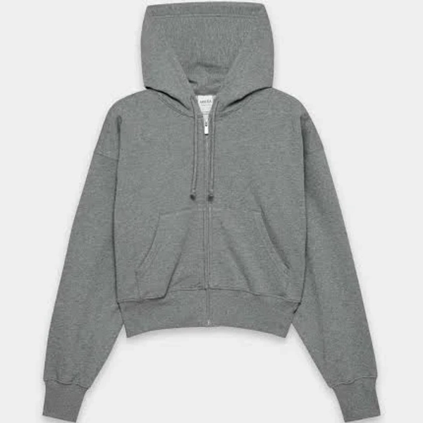 Terry Sweatfleece Boyfriend Boxy Zip Hoodie Sweatshirt