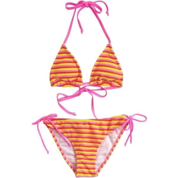 Snapper Rock Girls' Glow Burst Stripe Triangle Bikini