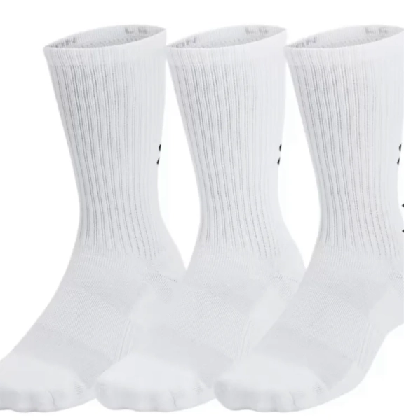 Under Armour Training Cotton Crew Socks 3-Pair Pack - Black/Castlerock - M