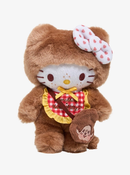 Monchhichi X Hello Kitty Gingham Bib Plush