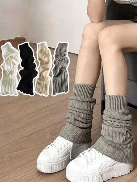 2pcs Autumn Winter Lolita Leg Warmers – Women's Long Wool Crochet Foot Covers | Heap Socks, Boot Cuffs & Arm Warmers, Soft Knit, Great For Personal Use & Gifting