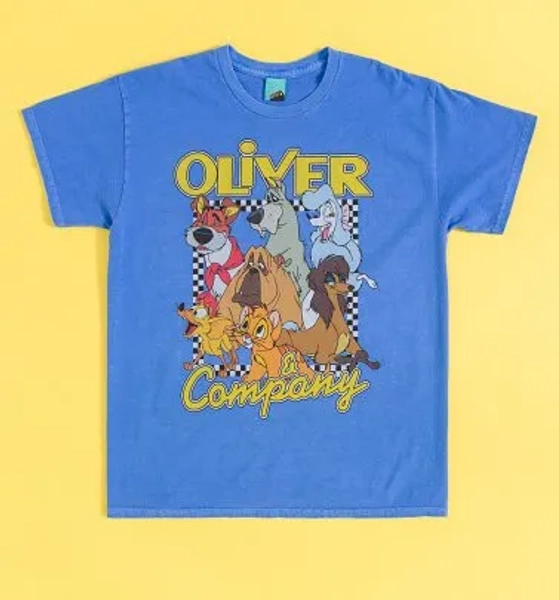 Disney Oliver And Company Vintage Wash Blue T-Shirt