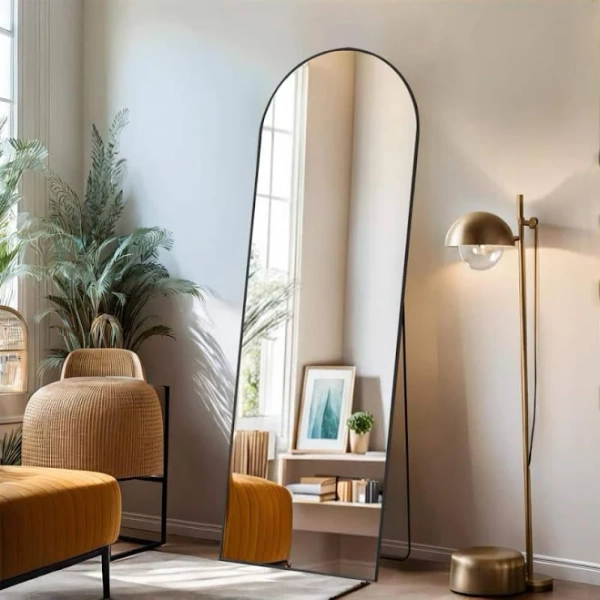 Wonder Comfort Arched Full Length Black Mirror