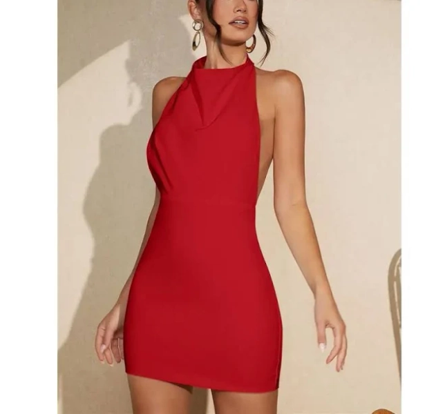 Backless TikTok Bae Halter Dress