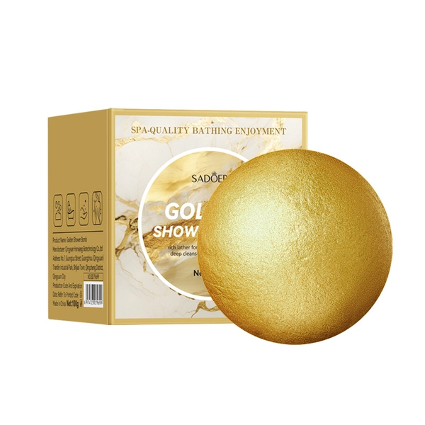 1pc Golden Fragrance Bath Bomb | Rich &amp; Luxurious Bubbles, Deep Skin Cleansing, Refreshing Hydration Without Tightness, Long-Lasting Scent, Enjoy a Delightful Bath Time