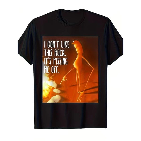 Unisex Marcus Worm Pattern T-Shirt, Round Neck Short Sleeve, Heat Transfer Print Casual Street Style