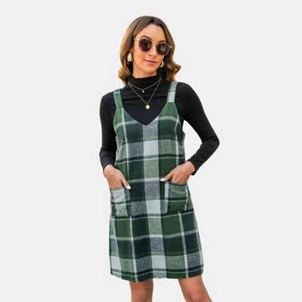 Cupshe Casual Plaid V-Neck Pocket Mini Dress