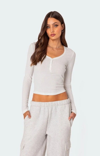 Noah Pointelle Long Sleeve Top