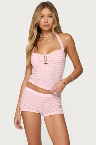 Edikted Women's Lovina Textured Striped Halter Top