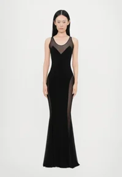 LOW BACK RACER FISHTAIL GOWN - Robe de cocktail - black