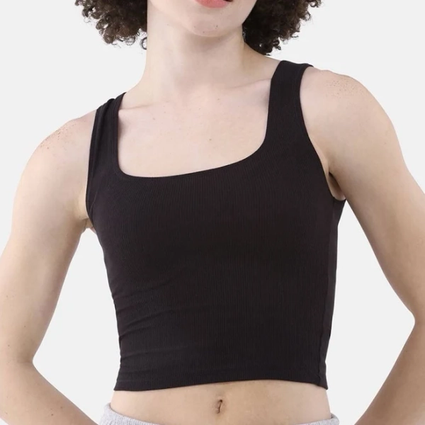 No Boundaries Women's Ribbed Cropped Tank Top
