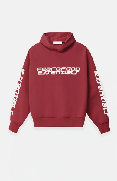 Crimson Cropped Relaxed Hoodie