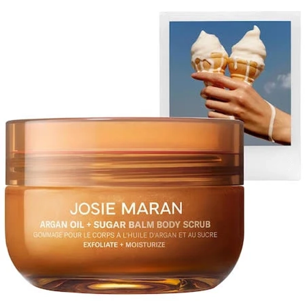 Josie Maran Vanilla Vibezzz Refillable Exfoliating Body Scrub Jar
