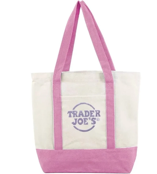 Trader Joe’s Pastel Pink Canvas Tote