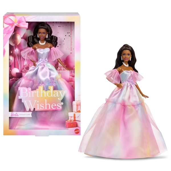 Barbie Signature Birthday Wishes Fashion Doll in Dress with Pastel Rainbow Effect, Collectible Gift - Walmart.com