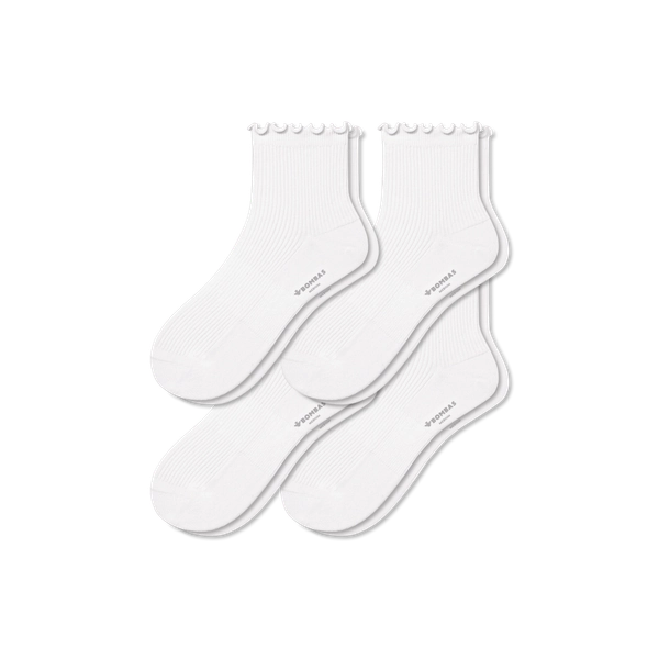 Women's Ruffle Rib Quarter Sock 4-Pack
