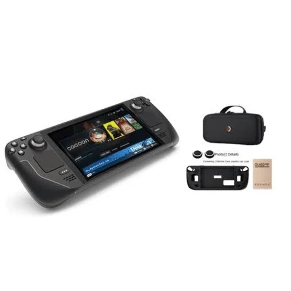 Valve Steam Deck 2TB Upgraded Handheld Gaming Console with Carring case, 16gb Ram, 1280 x 800 Oled Display, Silicone Soft Cover Protector & Joystic