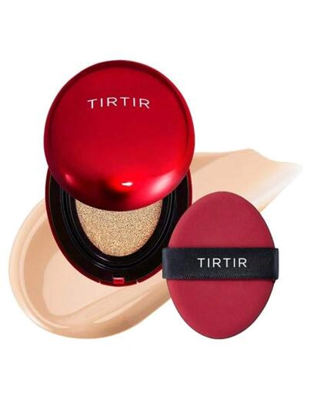 TIRTIR Mask Fit Red Cushion Foundation | Full Coverage, Weighless, Skin Fit, Satin Glow Finish, Korean Cushion Foundation (#23N Sand, 0.63 Fl Oz (Pack Of 1))