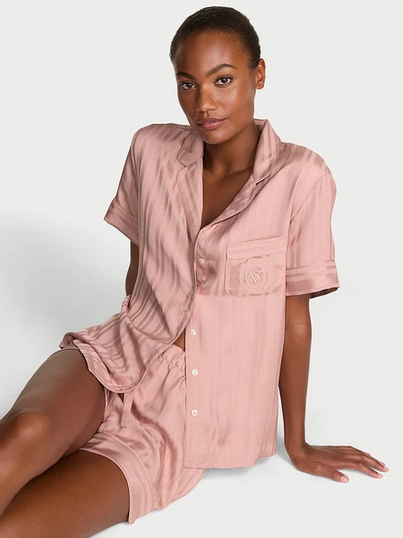 Glazed Satin Short Pajama Set