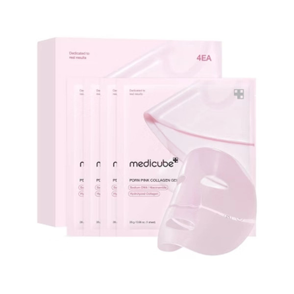 medicube PDRN Pink Collagen Gel Mask Korean Skincare - Travel Size - 0.98oz/4pk: Moisturizing, Firming, Hydrating, Normal Skin
