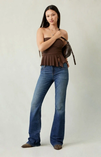 Jade Low Rise Bootcut Jeans Stretch Dark Blue