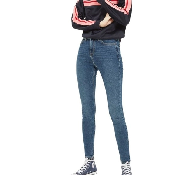 TOPSHOP MOTO JAMIE ACID WASHED SKINNY HIGH RISE JEANS MADE IN TURKEY