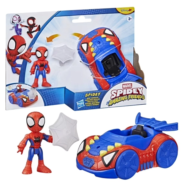 Marvel Spidey and His Amazing Friends Spidey Web Crawler Action Figure & Toy Car, Ages 3+