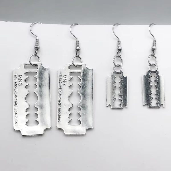 funny goth Punk Blade Earrings for Men Women Rock A Razor Blade Earrings e girl 90s grunge aros aesthetic accessories Jewelry - AliExpress 