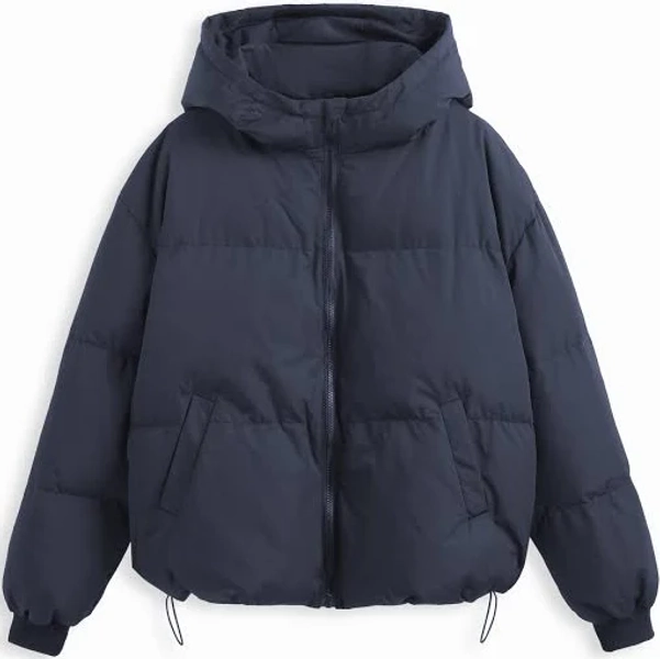 CIDER Women's Basic Thermal Woven Hooded Daily Casual Puffer Jacket and