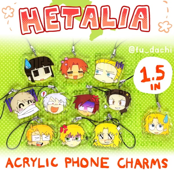 Hetalia Phone Charm Series [HETALIA] - Etsy