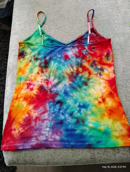 Rainbow scrunch camisole tank top,  made to order in any size