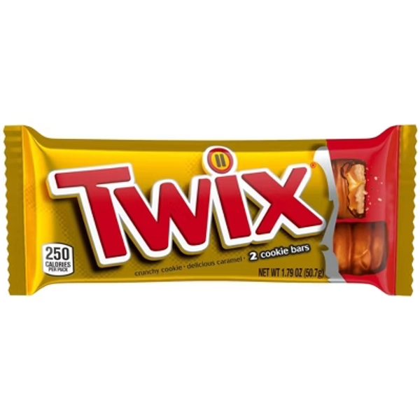 Twix Caramel Full Size Caramel Cookie Chocolate Candy Bar  - 1.79oz