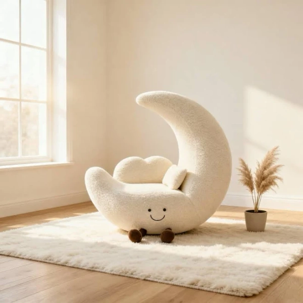 Jellycat Moon Couch & Chair | Moon Shaped Plush Kids Sofa | Adorable Stuffed Reading Nook Chair for Toddlers | Nursery Decor & Playroom Seat