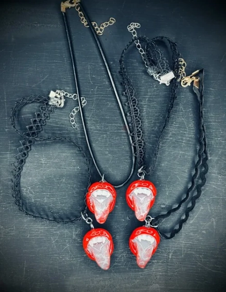 3D printed Med Red Lip vamp choker | Karina Rosas Creations