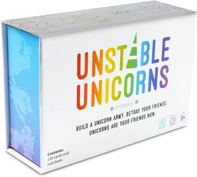 Unstable Unicorns Base Game - Competitive Award-Winning Card Game For Kids, Teens, Adults - 2-8 Players, Easy, Quick Multi-color