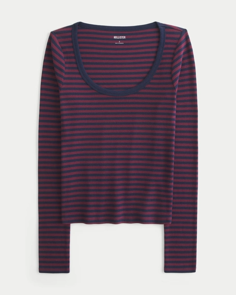 Long-Sleeve Scoop Top