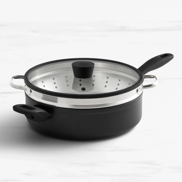 Wolstead Stonetek Ultra Saute Pan with Steamer 28cm Black
