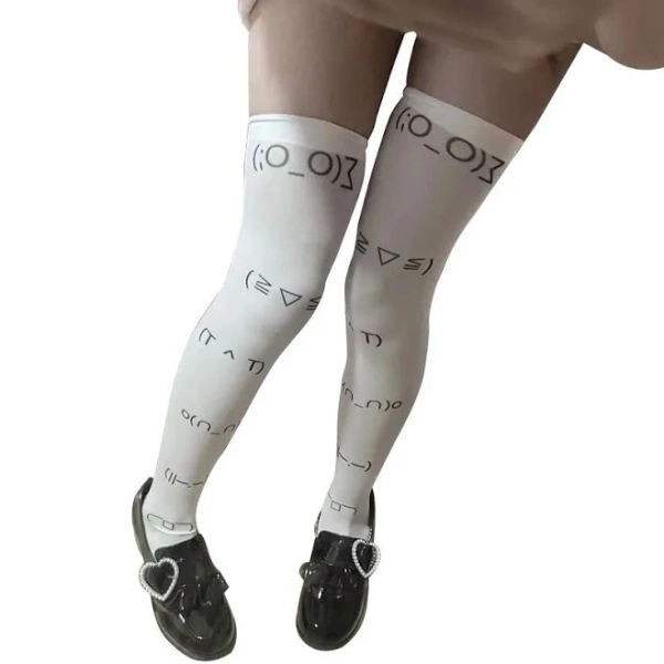 Kawaii Socks Emo Grunge - Harajuku Kawaii Stockings For Y2K & Goth Fashion Thigh High Socks