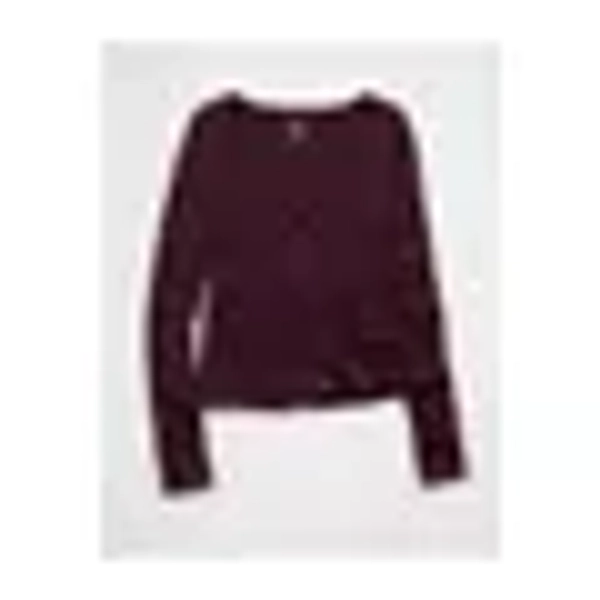 AE Long Sleeve Babydoll Top Women's Moonlight XXS