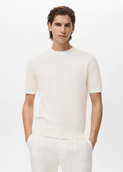 100% cotton knitted t-shirt - Men | MANGO USA
