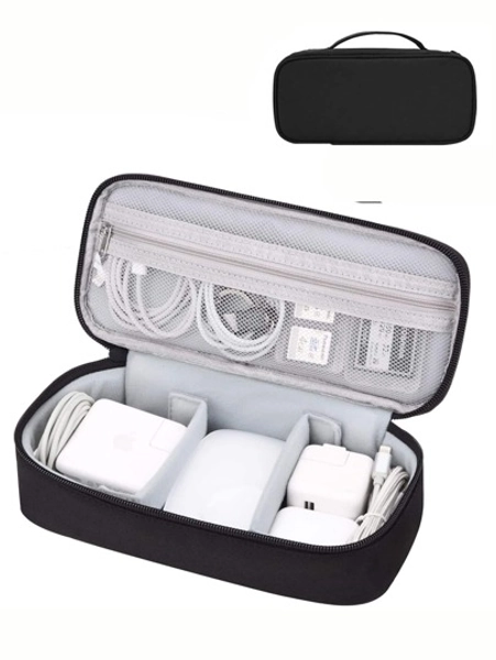 Electronics Organizer Travel Case, Carrying Pouch Bag For Travel Essentials, For Cable, Charging Cord, External Hard Drive, Portable Power Bank(Zipper Random)