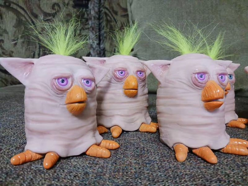Forbidden Furb hairless Furby sculpture