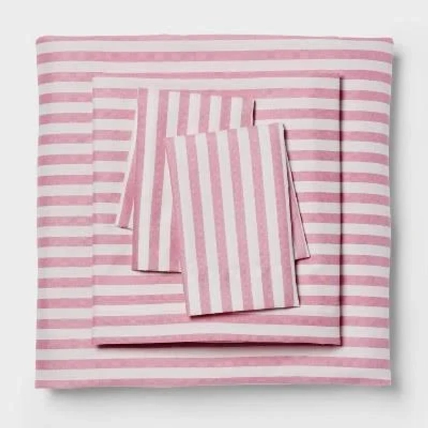 Room Essentials Microfiber Sheet Set Pink Stripe