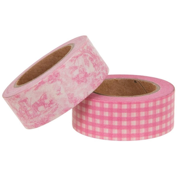 Pink Toile &amp; Gingham Washi Tape