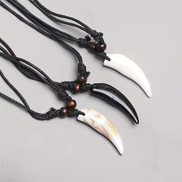 three adjustable imitation tooth acrylic pendant necklaces - Temu United Kingdom